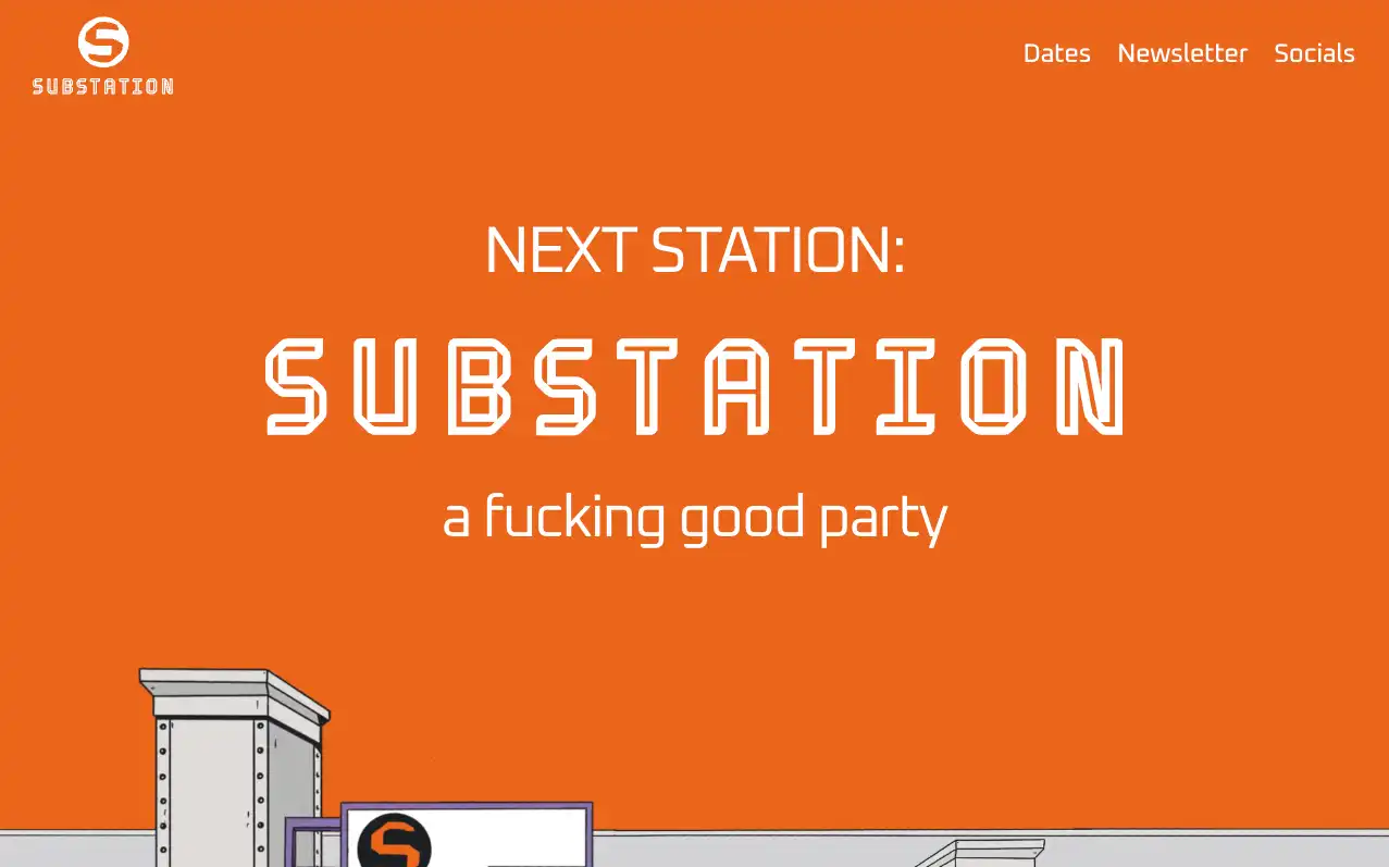 SUBSTATION landing page view